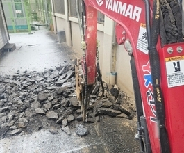 인천미니포크레인 학교외부엘리베이터자리 터파기한 실제작업